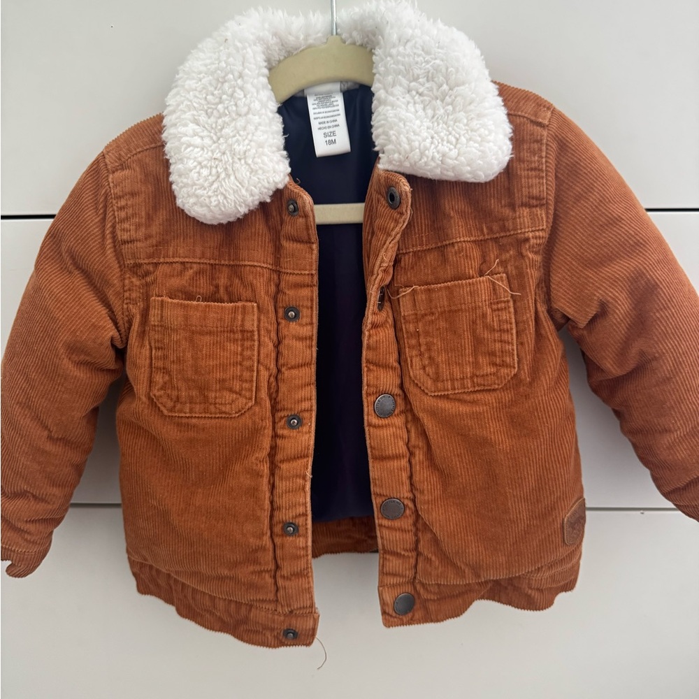 Kids Corduroy Jacket with Sherpa Collar